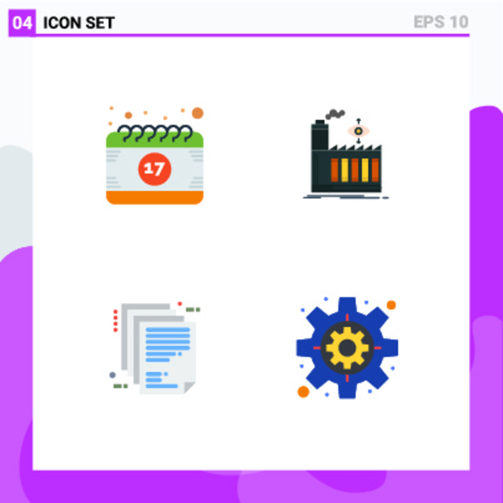 平面图标概念在网站与应用日历设计中的创新应用 企业节日与架构元素的可编辑向量设计